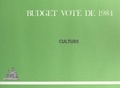  France - Budget voté de 1984 : Culture.