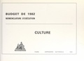  France - Budget de 1982, nomenclature d'exécution : Culture.