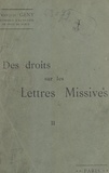 François Gény - Des droits sur les lettres missives étudiés principalement en vue du système postal français. Essai d'application d'une méthode critique d'interprétation (2).