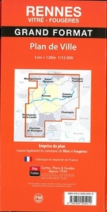Rennes, Vitré - Fougères. Grand format 1/12 000  avec 1 Plan détachable