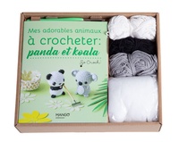 Mes adorables animaux à crocheter : panda et koala. Avec 1 crochet adapté, 4 yeux de sécurité, le rembourrage