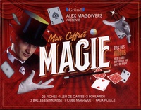 Alex Magdivers - Mon coffret magie - Avec 25 fiches, 1 jeu de cartes, 2 foulards, 3 balles en mousse, 1 cube magique, 1 faux pouce.