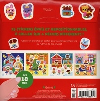 Stickers épais Père Noël. Inclus 25 stickers repositionnables et 4 décors