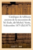  Dhios - Catalogue de tableaux anciens faisant partie de la succession de M. Eude, dit Michel - Vente, 8 décembre 1873.