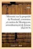  Félix - Mémoire sur la propriété de Peurtaud, commune et canton de Montguyon, arrondissement de Jonzac - Concours régional de La Rochelle en 1875.