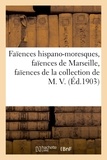  Vannes - Faïences hispano-moresques, faïences de Marseille, faïences diverses, objets variés - meubles de la collection de M. V..
