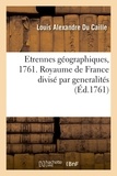 Caille louis alexandre Du et Pierre-philippe Choffard - Etrennes géographiques, 1761.