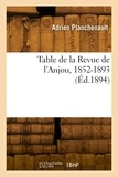  Planchenault-a - Table de la Revue de l'Anjou, 1852-1893.