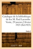 Joseph-Victor Leclerc - Catalogue de livres sur l'histoire de Paris et environs de la bibliothèque de feu M. Paul Lacombe.