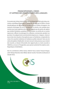 Cahiers Internationaux de Sociolinguistique N° 23/2023 Francophonies, crises et approches diversitaires des langues. Créativité, imagination