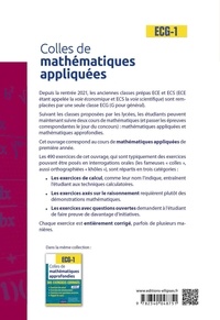 Colles de mathématiques appliquées ECG-1  Edition 2021