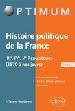 Françoise Taliano-Des Garets - Histoire politique de la France - IIIe, IVe, Ve Républiques (1870 à nos jours).