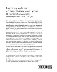 La physique de sup en applications avec Python. MPSI, PCSI, PTSI, MP2I. 32 modélisations de sujets contemporains avec corrigés