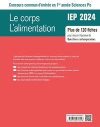 IEP Concours commun d'entrée en 1re année Sciences Po. Le corps / L'alimentation  Edition 2024
