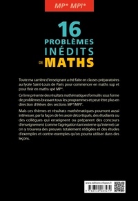 16 problèmes inédits de mathématiques MP* MPI*