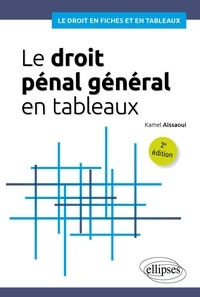 Kamel Aissaoui - Le droit pénal général en tableaux - A jour au 1er avril 2024.