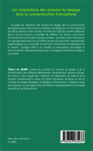 Les interactions des sciences du langage dans la communication francophone 2e édition