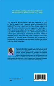 Le combat politique de la société civile en République Démocratique du Congo (1991-2001). Chronique d'une alternative populaire