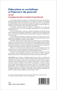 Education et socialisme à l'épreuve du pouvoir (1981-1995). Correspondance buissonnière de Jean Battut et François Mitterrand