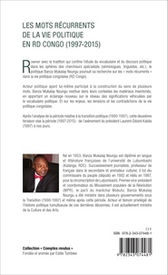 Les mots récurrents de la vie politique en RD Congo (1997-2015)