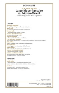 Confluences Méditerranée N° 96, hiver 2015-2016 La politique française au Moyen-Orient