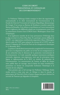 Code de droit international et congolais de l'environnement. Textes et notes introductives