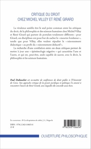 Critique du droit chez Michel Villey et René Girard. Pour une épistémologie négative