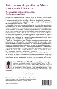 Partis, pouvoir et opposition au Tchad : la démocratie à l'épreuve. Une analyse de l'antagonisme partisan dans le système politique