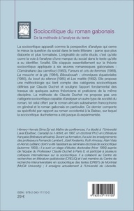 Sociocritique du roman gabonais. De la méthode à l'analyse du texte