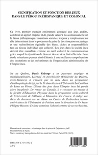 Signification et fonction des jeux dans le Pérou préhispanique et colonial