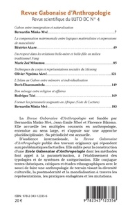Revue Gabonaise d'Anthropologie, Revue scientifique du LUTO-DC N° 4