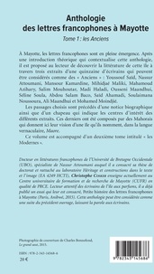 Anthologie des lettres francophones à Mayotte. Tome 1, Les anciens
