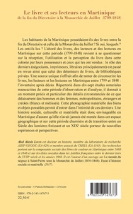 Le livre et ses lecteurs en Martinique, de la fin du Directoire à la Monarchie de Juillet (1799-1848). Essai d'histoire sociale et matérielle