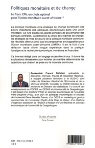 Politiques monétaire et de change. Le franc CFA, un choix optimal pour l'Union monétaire ouest-africaine ?