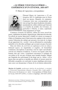 "Le Pérou n'est pas le Pérou". Expérience d'un Cévenol, 1851-1877