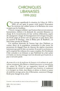 Chroniques libanaises 1999-2002. Journal d'un promeneur solidaire