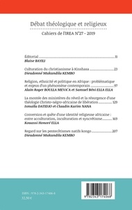 Cahiers de l'IREA N°27/2019 Débat théologique et religieux