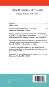 Cahiers de l'IREA N°27/2019 Débat théologique et religieux
