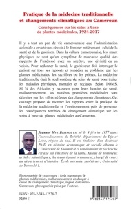 Pratique de la médecine traditionnelle et changements climatiques au Cameroun. Conséquences sur les soins à base de plantes médicinales, 1924-2017