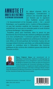 Amnistie et droits des victimes en République Centrafricaine