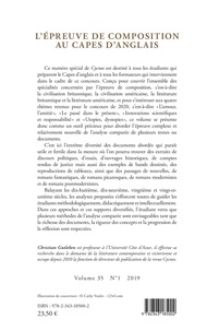 Cycnos Volume 35 N° 1/2019 L'épreuve de composition au Capes d'anglais