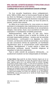 MPAL 1988-2008 : autorités religieuses et populations locales contre représentants de l'état central. La politique dans un espace spirituellement connecté au Sénégal