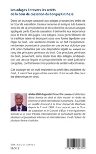 Les adages à travers les arrêts de la Cour de cassation du Congo/Kinshasa