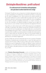 Christophe Munzihirwa : profil culturel. A la découverte de l'orientation anthropologique de la paix dans la culture bashi de la R.D. Congo