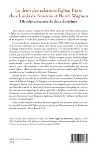 Le droit des relations Eglise-Etats chez Louis de Naurois et Henri Wagnon. Histoire comparée de deux doctrines