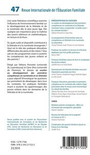 La revue internationale de l'éducation familiale N° 47, 2020 Le soutien au développement des premières compétences en numératie et en littératie