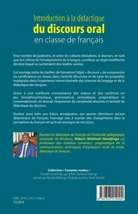 Introduction à la didactique du discours oral en classe de français