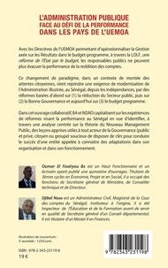 L'administration publique face au défi de la performance dans les pays de l'UEMOA. Enseignements tirés de l'expérience sénégalaise sur la réforme de l'Etat