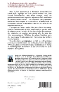 Le développement des villes secondaires et l'intégration régionale dans l'Union économique et monétaire ouest-africaine (UEMOA). Stratégie et outils