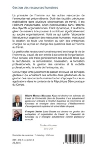 Gestion des ressources humaines. Principes généraux et applications en R.D. Congo